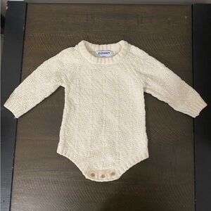 Old Navy Cream Knit Baby Onesie